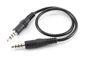 3.5mm (1/8") Stereo 4-Pole TRRS Male to Male Cable