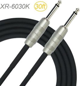 30ft Kirlin 1/4" Mono Straight Male/Male Instrument Cable, OFC Conductor 20AWG
