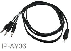 6ft 3.5mm TRRS Male to 3x3.5mm TS Mono Male Left/Right & Microphone Audio Cable