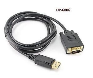 6ft DisplayPort Male to VGA Male 28AWG Adapter Cable