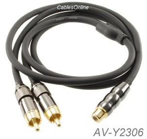 6ft Premium RCA Female to 2-RCA Male flexible & durable Audio Splitter
