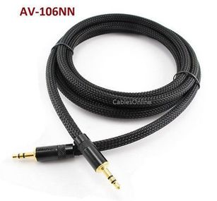 6ft Premium Pro 3.5mm (1/8") Stereo Audio Neutrik Male/Male Net Sleeve Cable