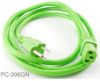 6ft 3-Conductor AC Power Cable, 18AWG, NEMA 5-15P to IEC C13, Green