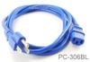 6ft 3-Conductor AC Power Cable, 18AWG, NEMA 5-15P to IEC C13, Blue