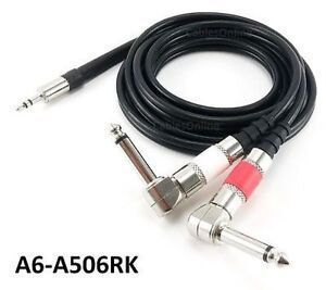 6ft Premium 3.5mm Stereo Male to Dual 1/4" Mono Male Plug Cable