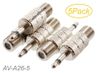 5-Pack 3.5mm (1/8") TS Male to F-type Female Coaxial Metal Adapter
