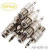 10-Pack 3.5mm (1/8") TS Male to F-type Female Coaxial Metal Adapter