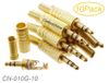 10-Pack 3.5mm 1/8" Stereo TRS Male Gold Connector with Spring Relief