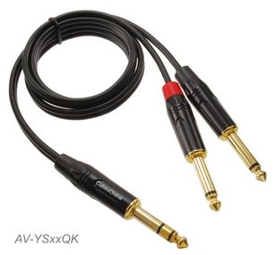 10ft 1/4" (6.3mm) TRS Stereo Male to 2-1/4" TS Mono (Tip/Ring) Male Audio Cable