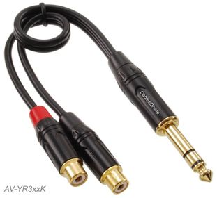 10ft 1/4" (6.3mm) TRS Stereo Male to 2-RCA (Left/Right) Female Audio Cable