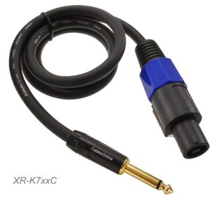 25ft 1/4" (6.3mm) Mono TS Male to 4-Pole Speakon-Compatible Speaker Cable