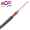 RG8X Mini-RG8 50 Ohm Bare-Copper Made-in-The-USA Bulk Coax Cable, Gray, per foot