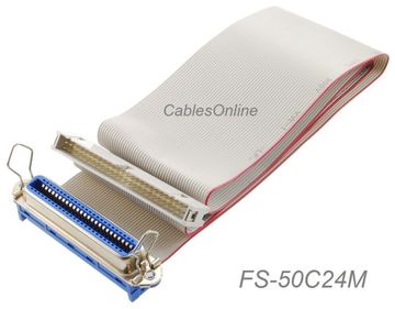 24inch CN50 50-Pin Female to IDC50 50-Pin Male 2.54mm Pitch Ribbon Cable
