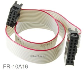 24in 10-Pin (2x5) Female to 16-Pin (2x8) Female Eurorack Module Power Cable