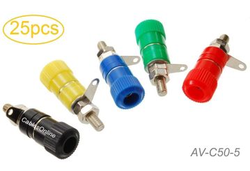 25pcs 5-Color 4mm Banana Binding Post Speaker Terminals