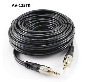 25ft 3.5mm (1/8") Stereo Audio Male-Male Silver/Gold Connector Cable