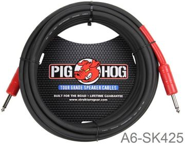 25ft 1/4" Male/Male Pig-Hog 8mm/OD 14-AWG wire Speaker Cable