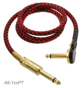 25ft 1/4" Mono R/A Pancake Type Male to 1/4" Mono Male Shielded Pro Audio Cable