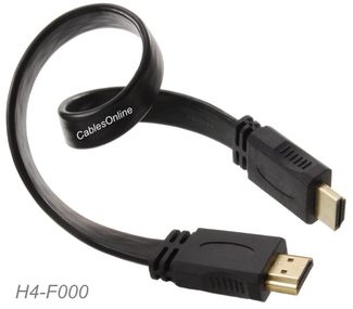 10-inch Flat High-Speed HDMI 1.4 with Ethernet Channel, Gold-Plated Cable