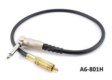 1.5ft Right-Angle 1/4" Mono Plug to Single RCA Plug Audio Cable