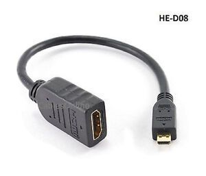 8" High Speed HDMI Female to Micro HDMI Male Cable w/ Ethernet