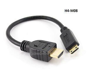 8" High Speed HDMI to Mini HDMI Male/Male Cable w/ Ethernet