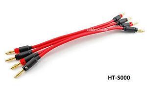 8" Hi-Quality Ultra Flex Bi-Wire Banana Plug Speaker Jumper Cable Set