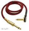 6ft 1/4" Mono R/A Pancake Type Male to 1/4" Mono Male Shielded Pro Audio Cable