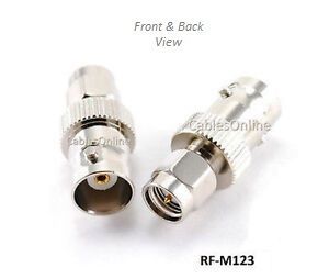 BNC Female to SMA Male Plug Coaxial RF Adapter