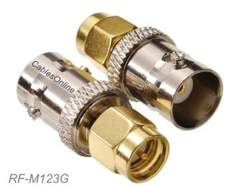BNC Female to SMA Male 50-ohm Coaxial RF Adapter, CablesOnline RF-M123G