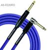 20ft 1/4" TS R/A Premium Plus Instrument Cable, Royal Blue Tweed Woven Jacket
