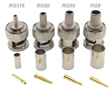 BNC Male Crimp Type 50-ohm RF Connectors