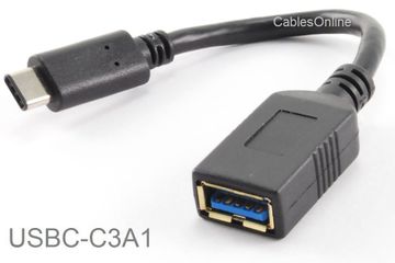 6-inch USB-3.1 Type-C Male to USB-3.1 Standard-A 9-Pin Female Adapter Cable