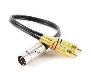 7-Pin Din Plug to 2RCA Plug BO, Naim, Quad Audio Cable