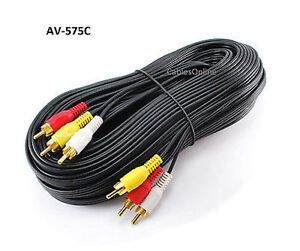 75ft 3-RCA Composite Male to Male Audio/Video Cable