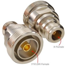 7/16 DIN Female to N-Type Female RF Adapter