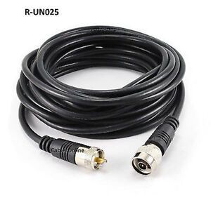 25ft RG8x Coax UHF (PL259) to N-Type M/M Antenna Cable