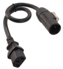 2ft 16AWG Stage Lighting Fixture Male True1 to IEC-60320-C13 Power Cable