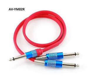 2ft CablesOnline 1/4" TS Mono Male Plug to Dual 1/4" TS Mono Male Red Y-Cable