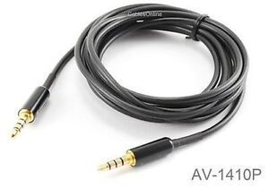 10ft Premium 3.5mm (1/8") Stereo 4-Pole TRRS Male to Male Cable