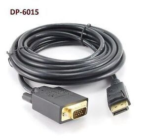 15ft DisplayPort Male to VGA Male 28AWG Adapter Cable