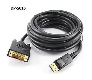 15ft DisplayPort Male to DVI-D Male 28AWG Adapter Cable