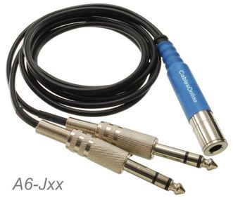 12ft 1/4" (6.3mm) Stereo 2-Male to 1/4" (6.3mm) Stereo Female Audio Joiner Cable