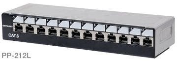 12-Port 1U Cat6 Unshielded Patch Panel, Top Entry Punch Down, Locking Function