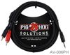 6ft PigHog Stereo Breakout Cable, 3.5mm Stereo Male to Dual RCA Male