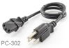 2ft 3-Conductor, 18AWG, NEMA 5-15P to IEC C13 AC Power Cable, Black