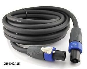 15ft SpeakOn 4C 12AWG Pro Audio 4-Wire Speaker Cable w/ NEUTRIK Connectors