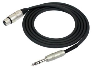 Kirlin XLR 3-Pin Female to 1/4" TRS Male Patch Cable, OFC Conductors