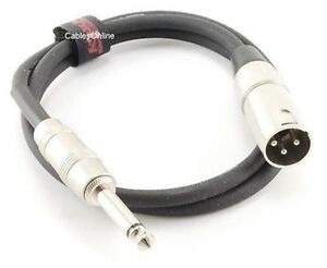 Kirlin XLR 3-Pin Male / 1/4" Mono Male Shielded OFC Microphone Cable