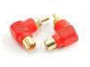 Red RCA Male Plug to RCA Female Right Angle Adapter Red RCA Male Plug to RCA Female Right Angle Adapter